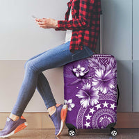 Cook Islands Luggage Cover Purple Hibiscus And Stars LT05 - Polynesian Pride