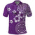 Cook Islands Polo Shirt Purple Hibiscus And Stars