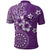 Cook Islands Polo Shirt Purple Hibiscus And Stars