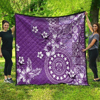 Cook Islands Quilt Purple Hibiscus And Stars LT05 - Polynesian Pride