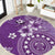 Cook Islands Round Carpet Purple Hibiscus And Stars