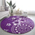 Cook Islands Round Carpet Purple Hibiscus And Stars