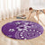 Cook Islands Round Carpet Purple Hibiscus And Stars