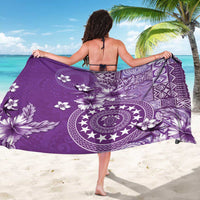 Cook Islands Sarong Purple Hibiscus And Stars LT05 - Polynesian Pride