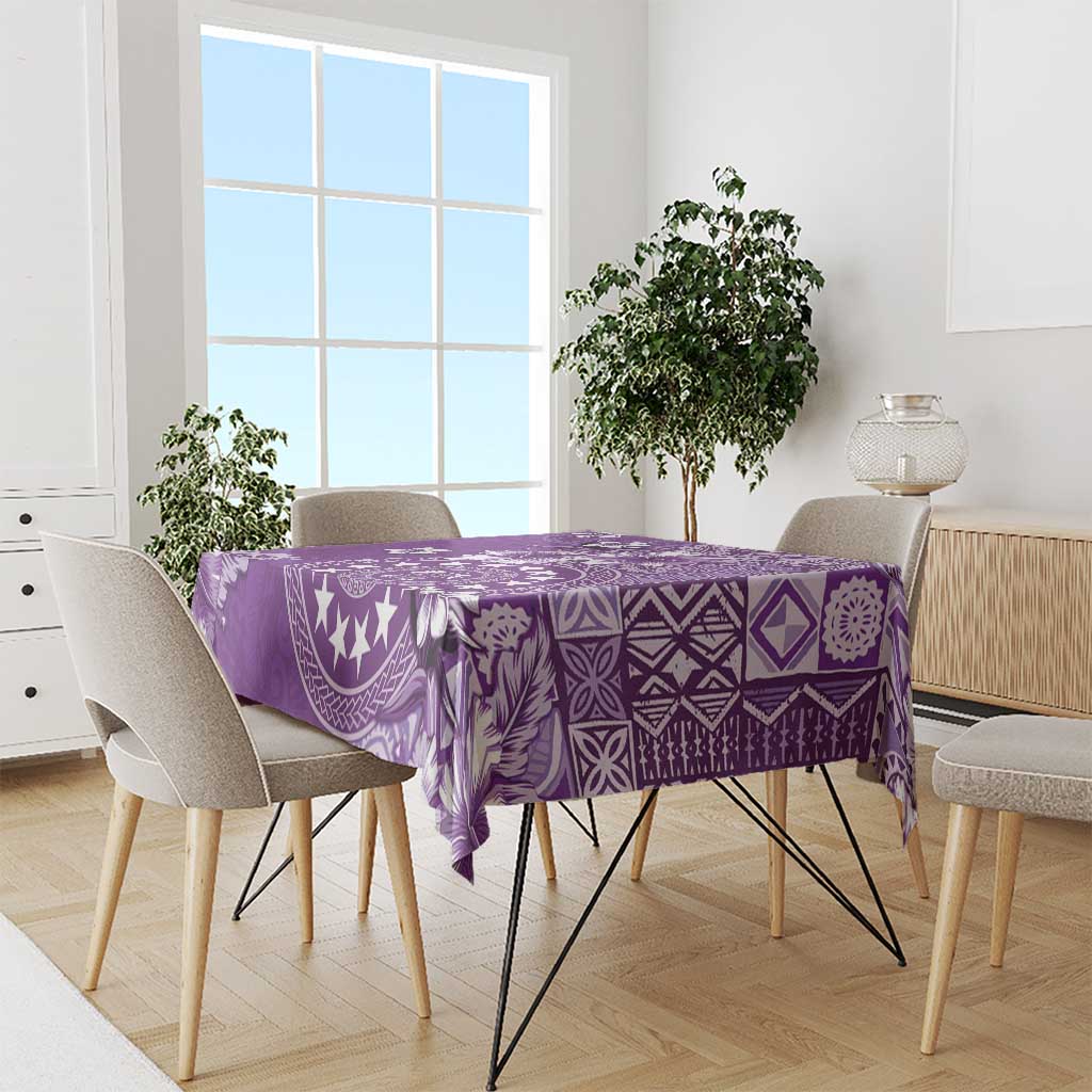 Cook Islands Tablecloth Purple Hibiscus And Stars LT05 - Polynesian Pride