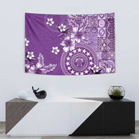 Cook Islands Tapestry Purple Hibiscus And Stars LT05 - Polynesian Pride