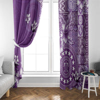 Cook Islands Window Curtain Purple Hibiscus And Stars LT05 - Polynesian Pride