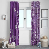 Cook Islands Window Curtain Purple Hibiscus And Stars LT05 - Polynesian Pride