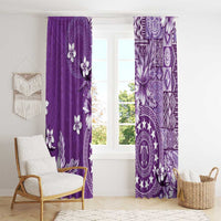 Cook Islands Window Curtain Purple Hibiscus And Stars LT05 - Polynesian Pride
