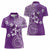 Cook Islands Women Polo Shirt Purple Hibiscus And Stars