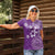 Cook Islands Women Polo Shirt Purple Hibiscus And Stars