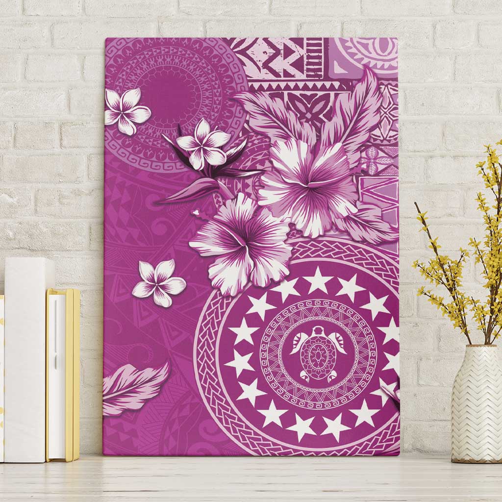Cook Islands Canvas Wall Art Fandango Hibiscus And Stars LT05 Without Frame Fandango - Polynesian Pride
