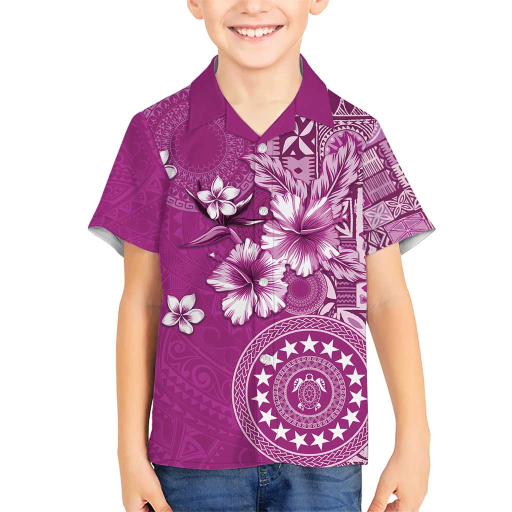 Cook Islands Kid Hawaiian Shirt Fandango Hibiscus And Stars LT05 Kid Fandango - Polynesian Pride