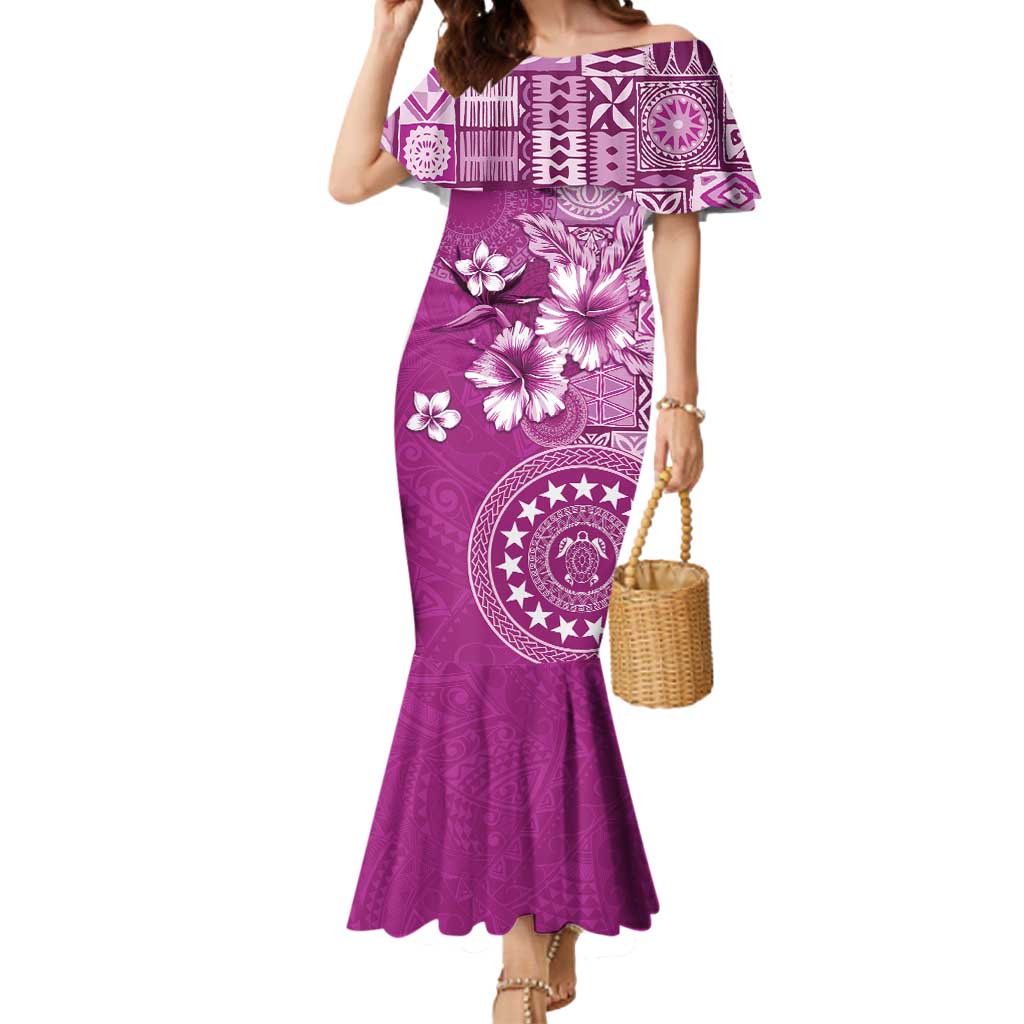 Cook Islands Mermaid Dress Fandango Hibiscus And Stars LT05 Women Fandango - Polynesian Pride