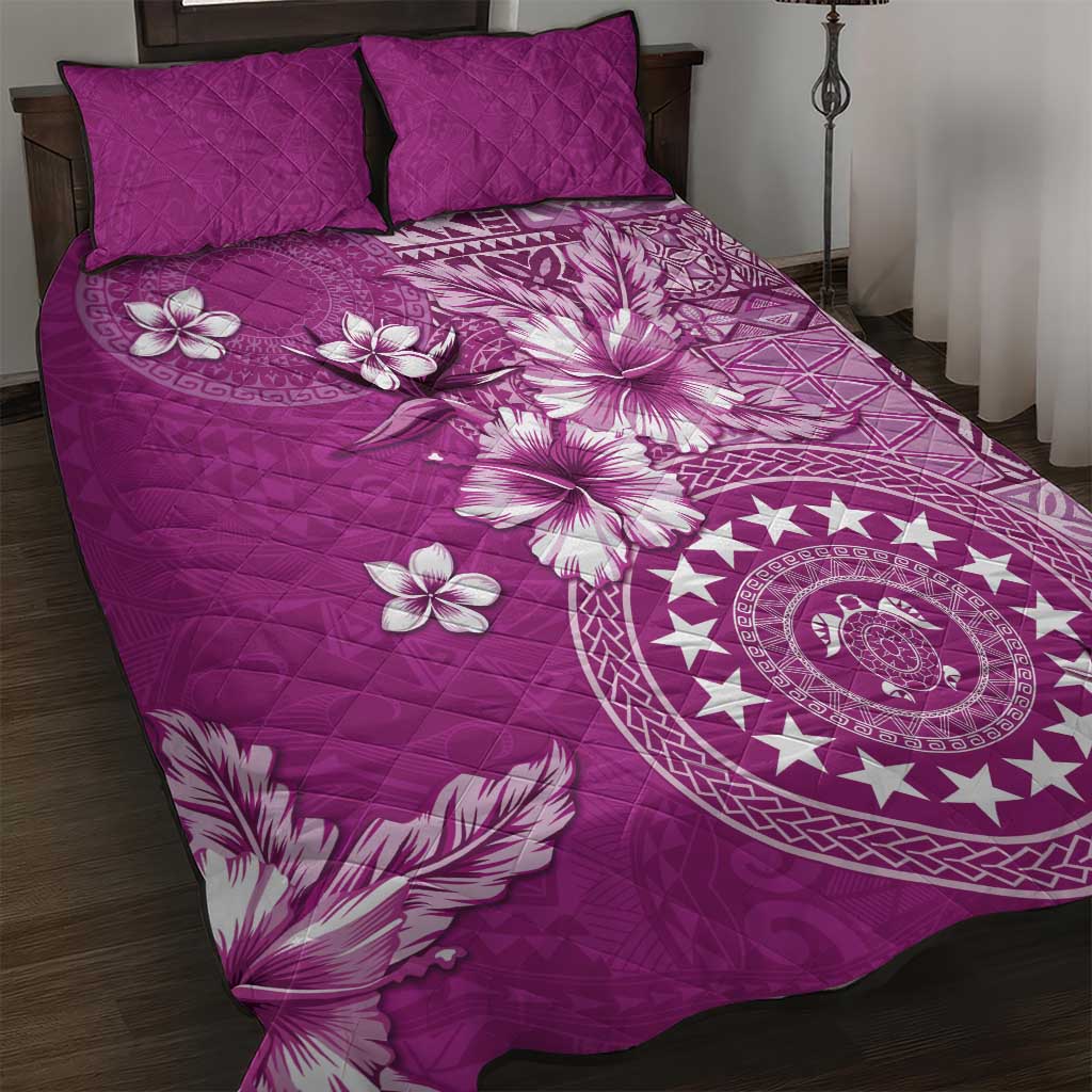 Cook Islands Quilt Bed Set Fandango Hibiscus And Stars LT05 Fandango - Polynesian Pride