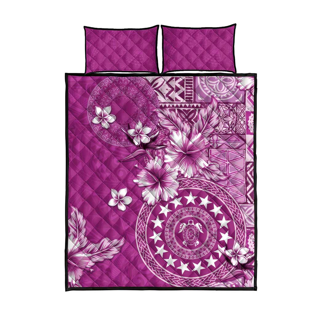 Cook Islands Quilt Bed Set Fandango Hibiscus And Stars LT05 - Polynesian Pride
