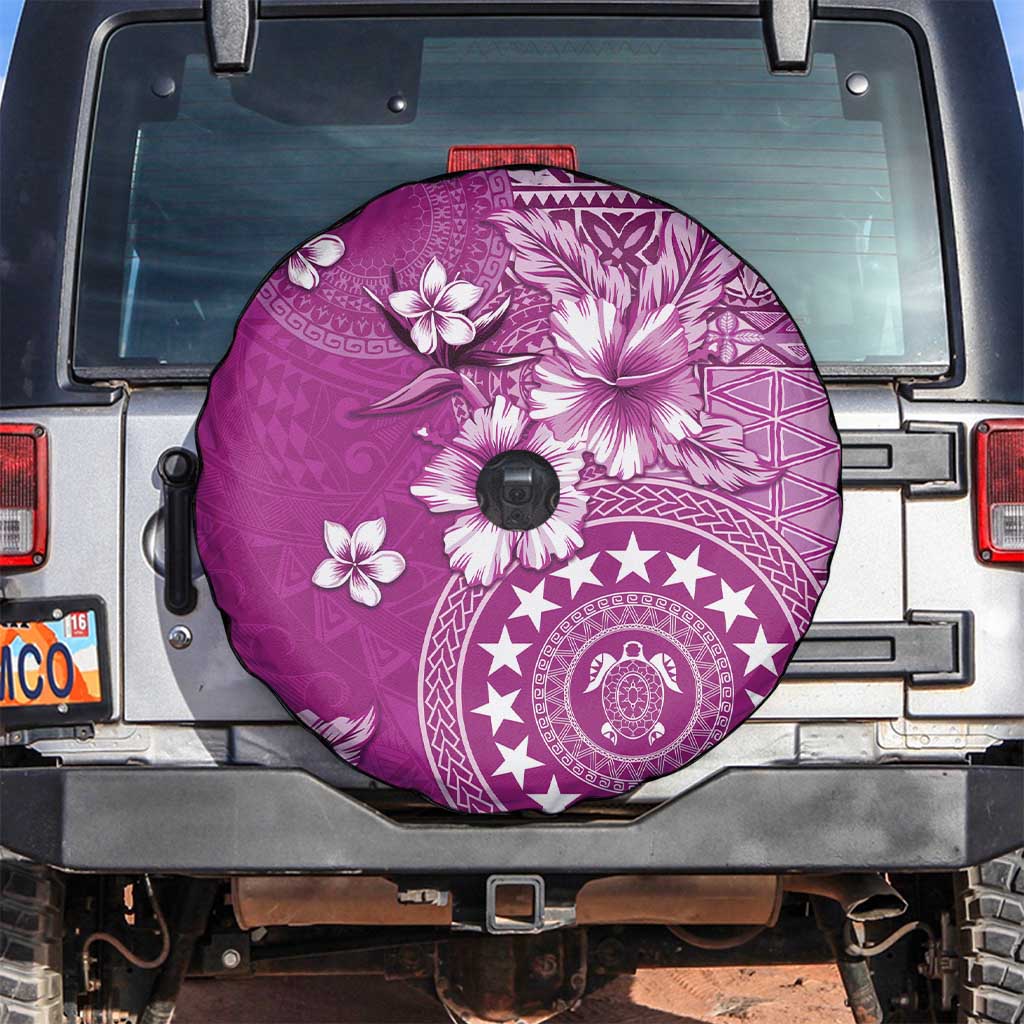 Cook Islands Spare Tire Cover Fandango Hibiscus And Stars LT05 Fandango - Polynesian Pride