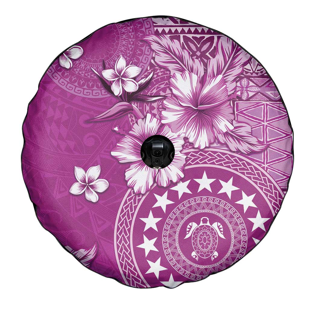 Cook Islands Spare Tire Cover Fandango Hibiscus And Stars LT05 - Polynesian Pride