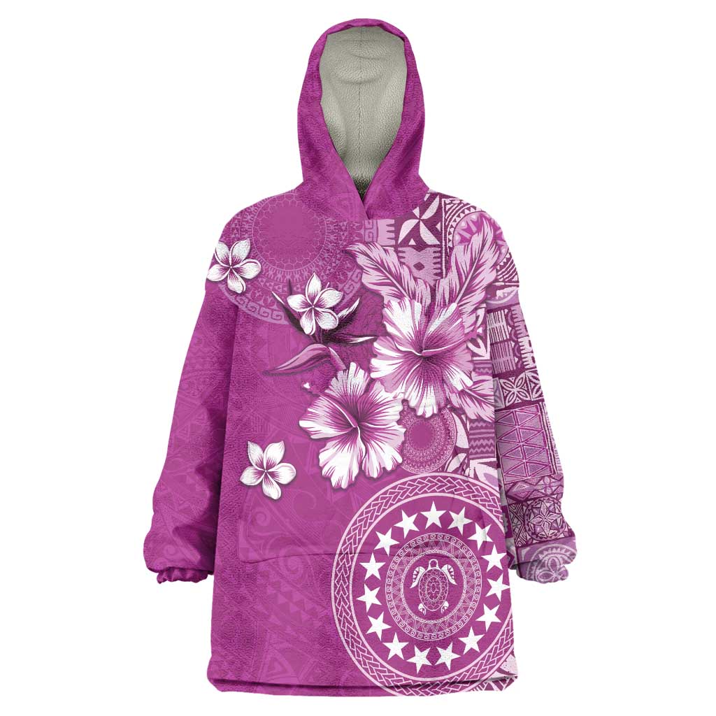 Cook Islands Wearable Blanket Hoodie Fandango Hibiscus And Stars LT05 One Size Fandango - Polynesian Pride