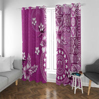 Cook Islands Window Curtain Fandango Hibiscus And Stars LT05 With Grommets Fandango - Polynesian Pride