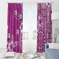 Cook Islands Window Curtain Fandango Hibiscus And Stars LT05 - Polynesian Pride
