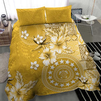 Cook Islands Bedding Set Yellow Hibiscus And Stars LT05 - Polynesian Pride