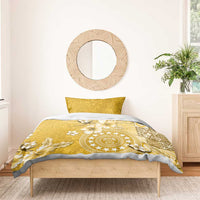 Cook Islands Bedding Set Yellow Hibiscus And Stars LT05 - Polynesian Pride