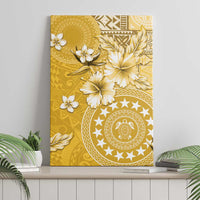Cook Islands Canvas Wall Art Yellow Hibiscus And Stars LT05 - Polynesian Pride