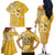 Cook Islands Family Matching Off The Shoulder Long Sleeve Dress and Hawaiian Shirt Yellow Hibiscus And Stars