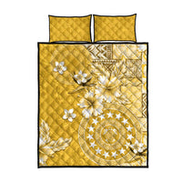 Cook Islands Quilt Bed Set Yellow Hibiscus And Stars LT05 - Polynesian Pride