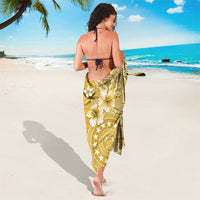 Cook Islands Sarong Yellow Hibiscus And Stars LT05 - Polynesian Pride