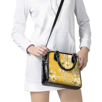 Cook Islands Shoulder Handbag Yellow Hibiscus And Stars LT05 - Polynesian Pride
