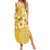 Cook Islands Summer Maxi Dress Yellow Hibiscus And Stars