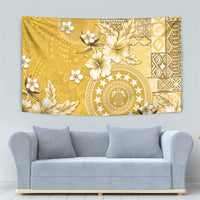 Cook Islands Tapestry Yellow Hibiscus And Stars LT05 - Polynesian Pride