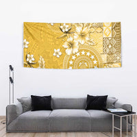 Cook Islands Tapestry Yellow Hibiscus And Stars LT05 - Polynesian Pride