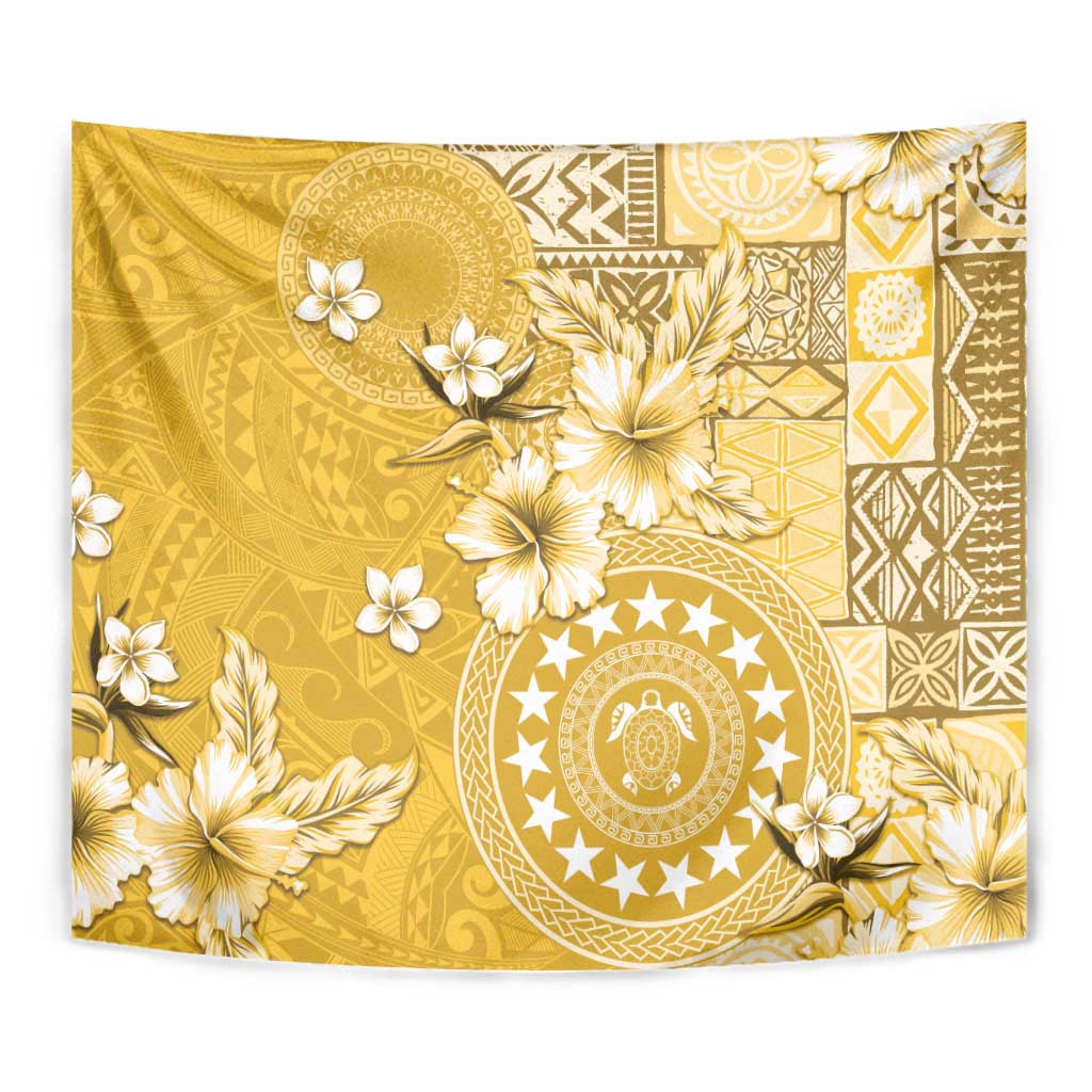 Cook Islands Tapestry Yellow Hibiscus And Stars LT05 - Polynesian Pride