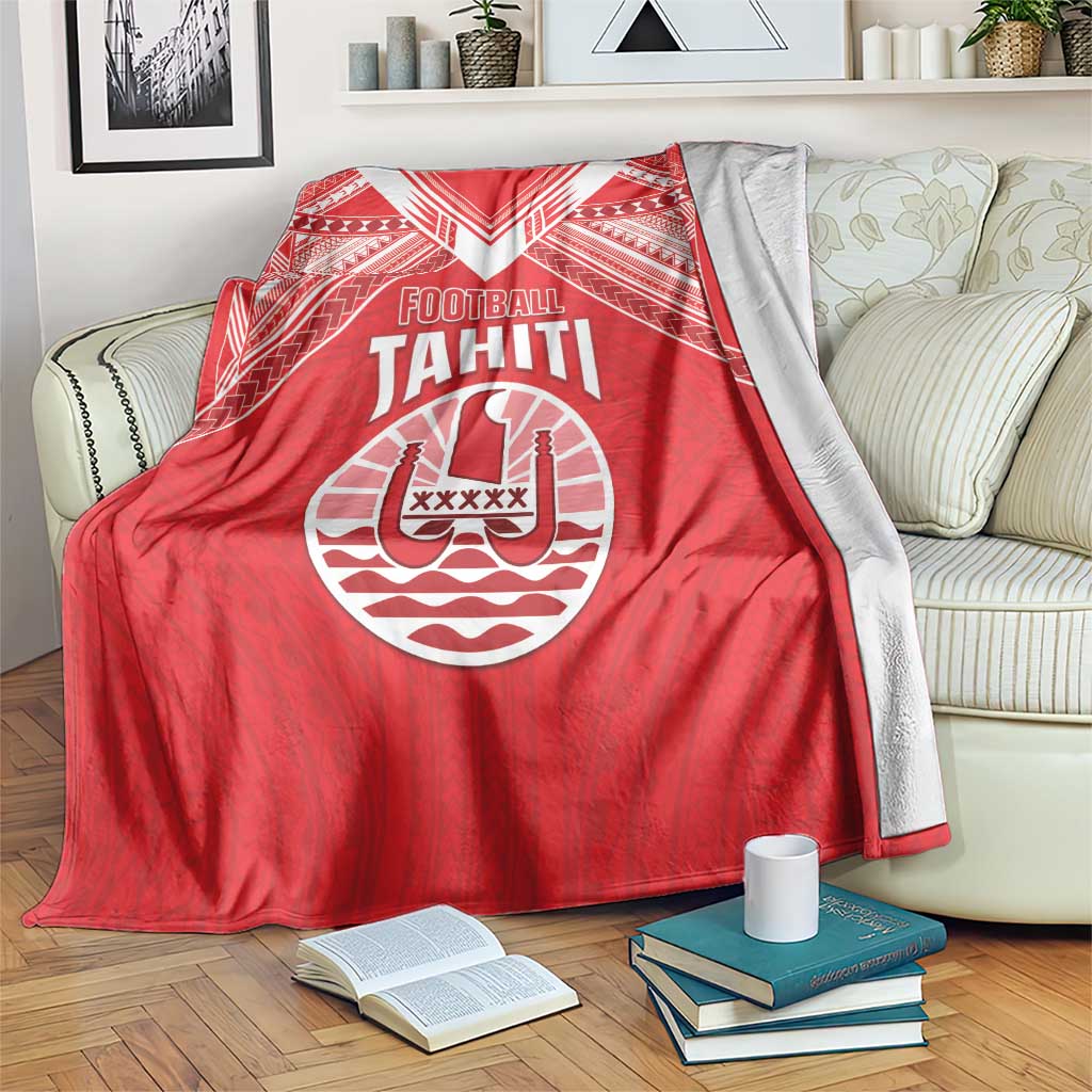 Tahiti Football Blanket Coat Of Arms Polynesian Tribal Pattern LT05 Red - Polynesian Pride