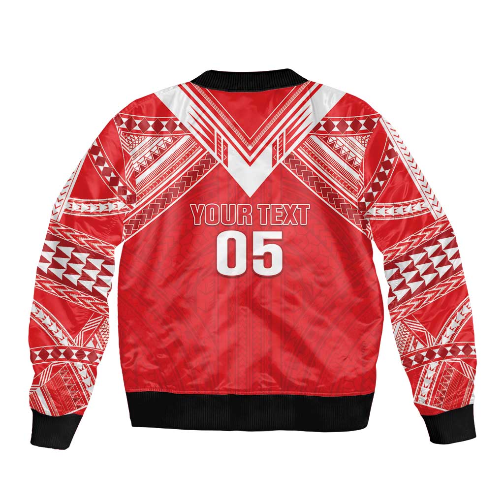 Custom Tahiti Football Bomber Jacket Coat Of Arms Polynesian Tribal Pattern LT05 - Polynesian Pride