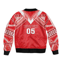 Custom Tahiti Football Bomber Jacket Coat Of Arms Polynesian Tribal Pattern LT05 - Polynesian Pride