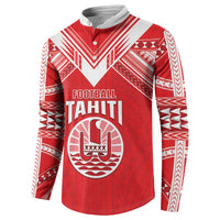 Custom Tahiti Football Button Sweatshirt Coat Of Arms Polynesian Tribal Pattern LT05 - Polynesian Pride
