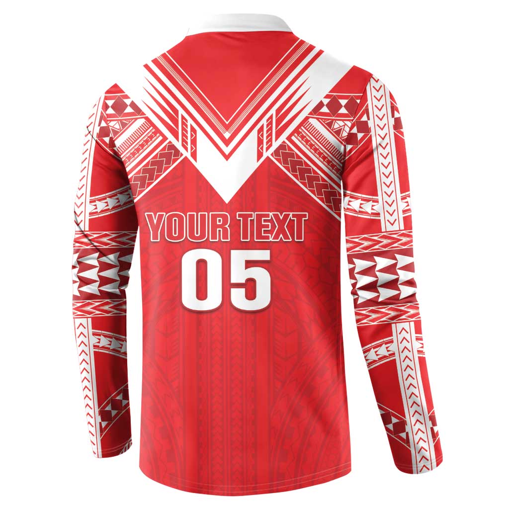 Custom Tahiti Football Button Sweatshirt Coat Of Arms Polynesian Tribal Pattern LT05 - Polynesian Pride
