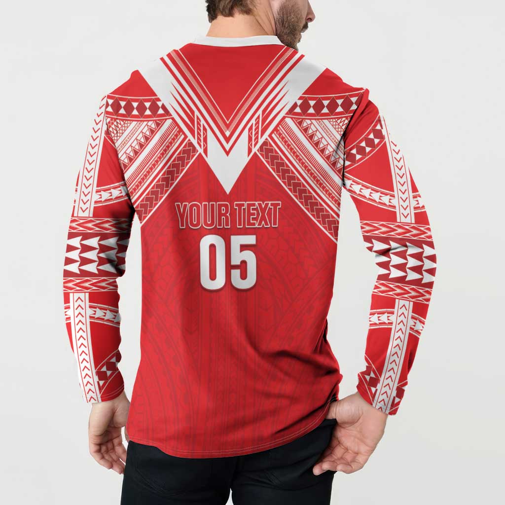 Custom Tahiti Football Button Sweatshirt Coat Of Arms Polynesian Tribal Pattern LT05 - Polynesian Pride