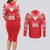 Custom Tahiti Football Couples Matching Long Sleeve Bodycon Dress and Long Sleeve Button Shirt Coat Of Arms Polynesian Tribal Pattern