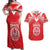 Custom Tahiti Football Couples Matching Off Shoulder Maxi Dress and Hawaiian Shirt Coat Of Arms Polynesian Tribal Pattern