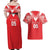 Custom Tahiti Football Couples Matching Off Shoulder Maxi Dress and Hawaiian Shirt Coat Of Arms Polynesian Tribal Pattern