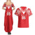 Custom Tahiti Football Couples Matching Summer Maxi Dress and Hawaiian Shirt Coat Of Arms Polynesian Tribal Pattern