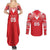 Custom Tahiti Football Couples Matching Summer Maxi Dress and Long Sleeve Button Shirt Coat Of Arms Polynesian Tribal Pattern