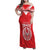 Custom Tahiti Football Family Matching Off Shoulder Maxi Dress and Hawaiian Shirt Coat Of Arms Polynesian Tribal Pattern