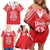 Custom Tahiti Football Family Matching Off Shoulder Short Dress and Hawaiian Shirt Coat Of Arms Polynesian Tribal Pattern