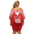 Custom Tahiti Football Family Matching Off Shoulder Short Dress and Hawaiian Shirt Coat Of Arms Polynesian Tribal Pattern